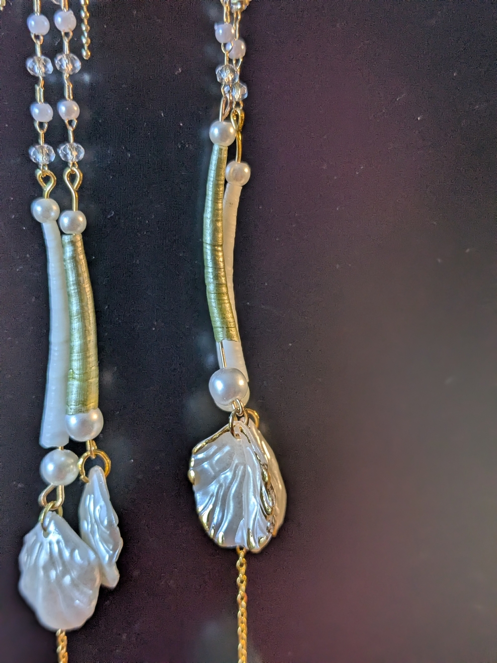 Indigenous Created Elegant Floral Dentalium Shell Statement Earrings - Picture 7 of 11